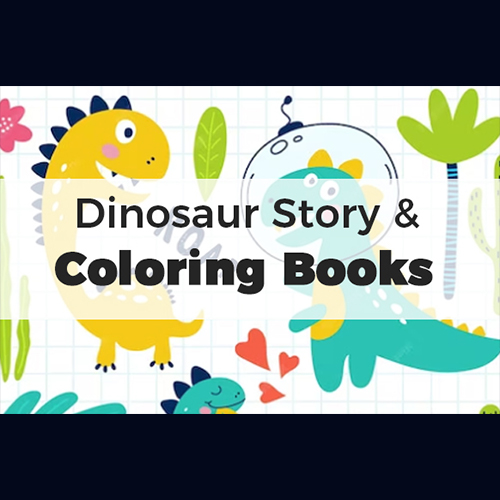 Dinosaur Story And Coloring Books