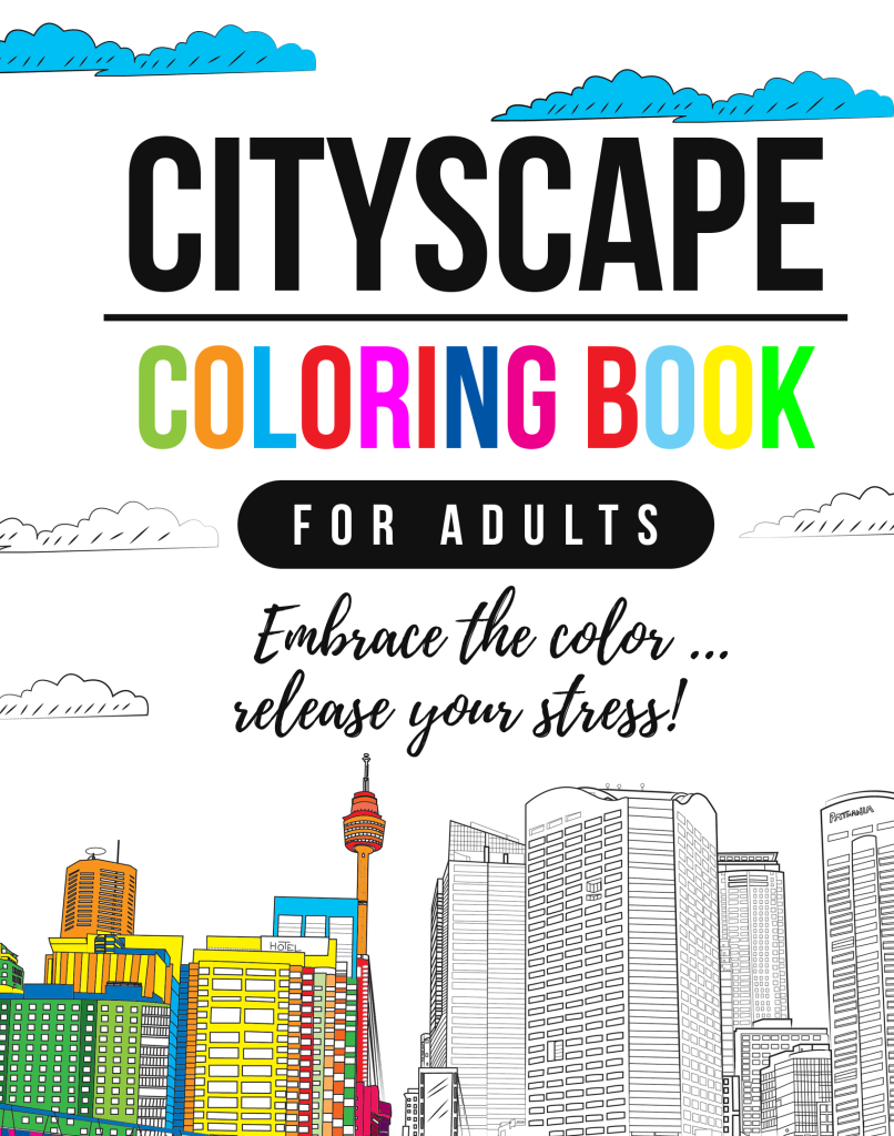 Cityscape Coloring Book For Adults